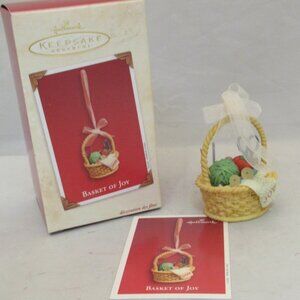 NWT Hallmark Keepsake Ornament Basket Of Joy 2003 Handcrafted Vintage with Card